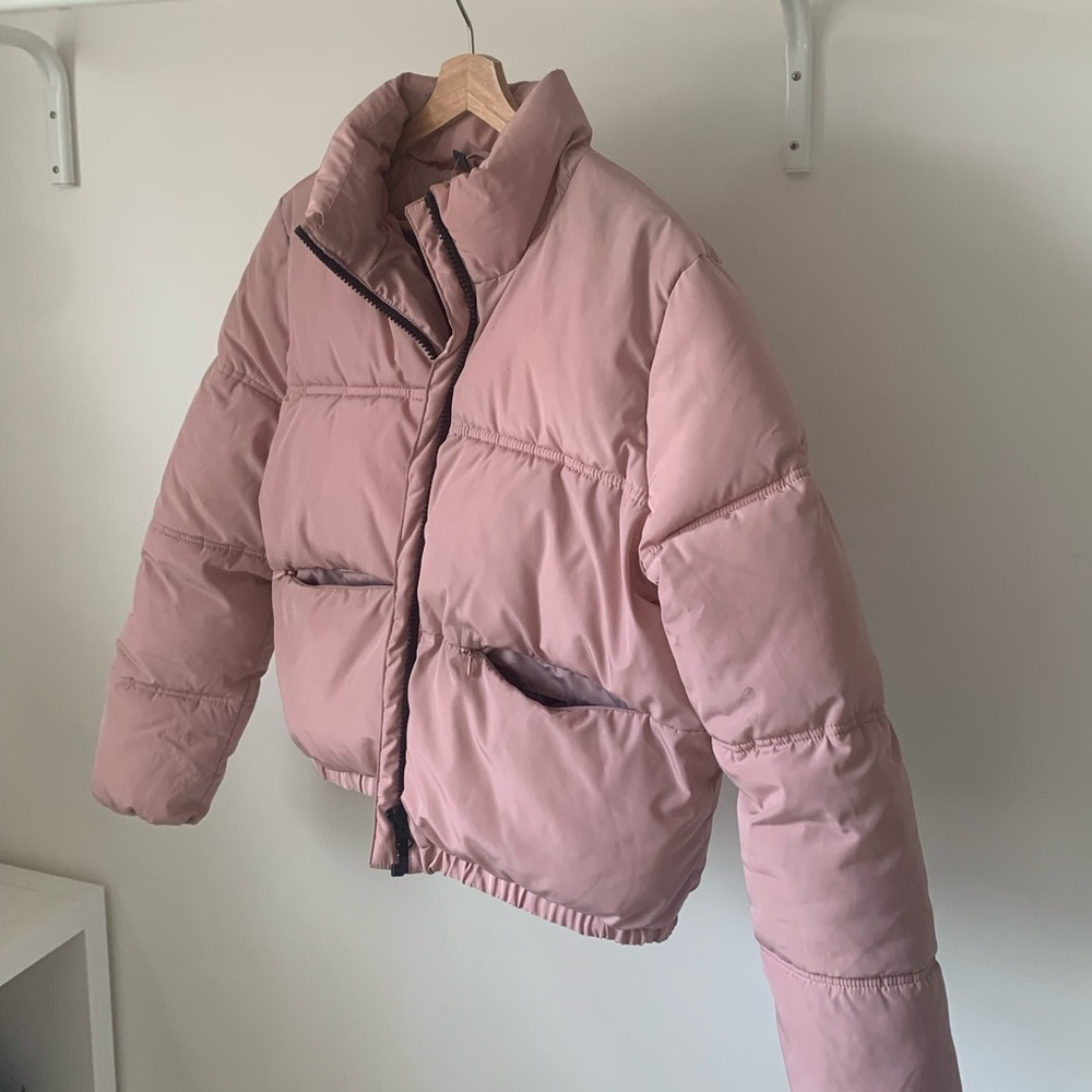 h&m pink puffer jacket